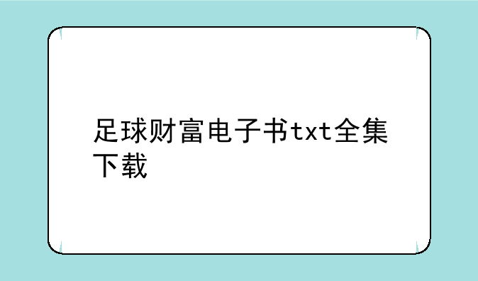 足球财富电子书txt全集下载